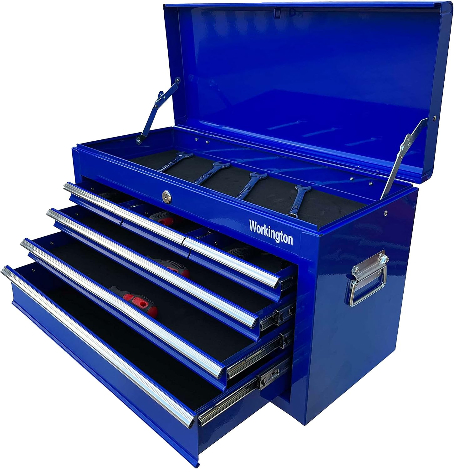 Workington Portable Metal Tool Chest with 6 Drawers, 24" 6-Drawer Tool Chest Cabinet with Ball Bearing Drawer Slides