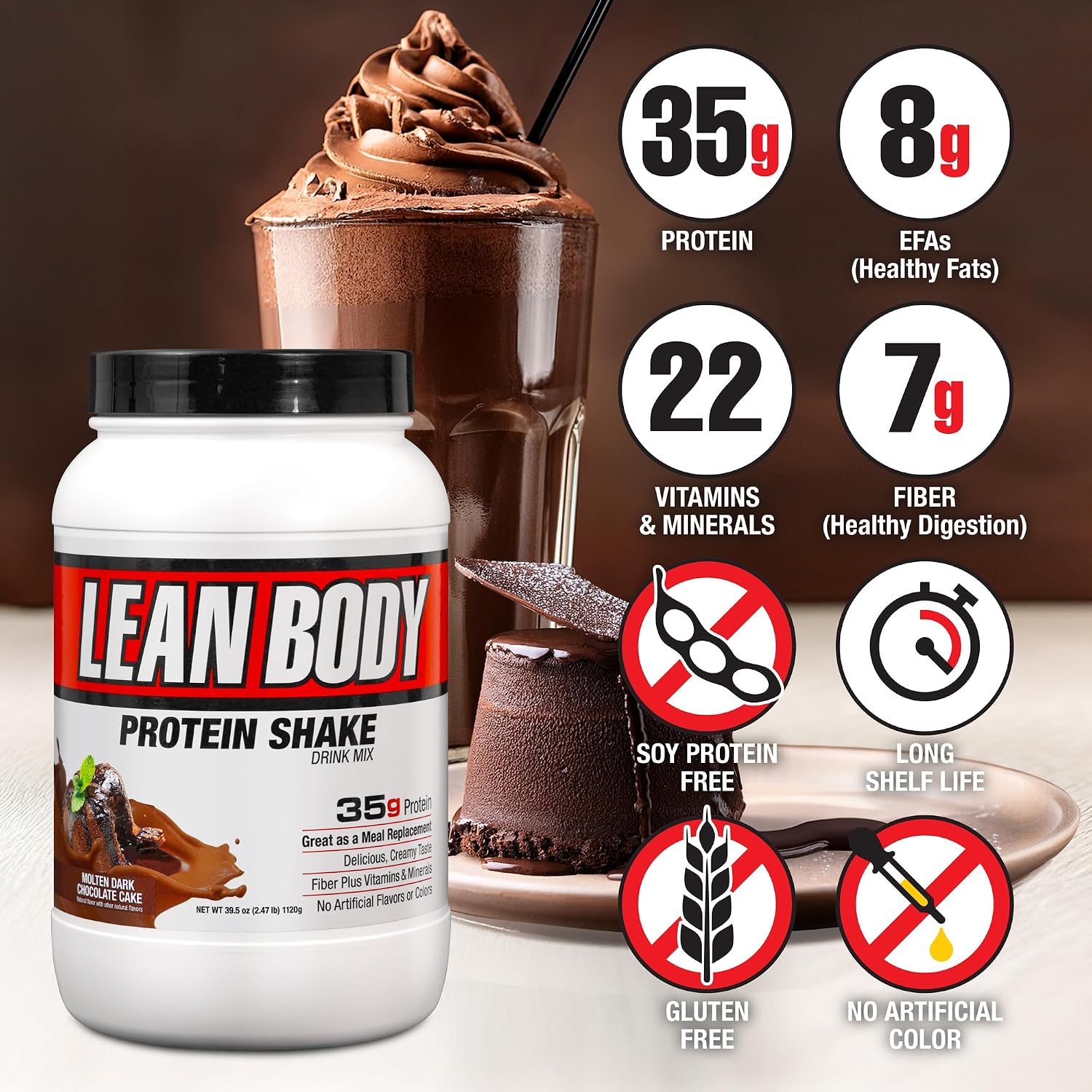 Labrada Nutrition Lean Body Hi-Protein Shake, Strawberry, 2.47-Pound Tub Strawberry Packaging May Vary