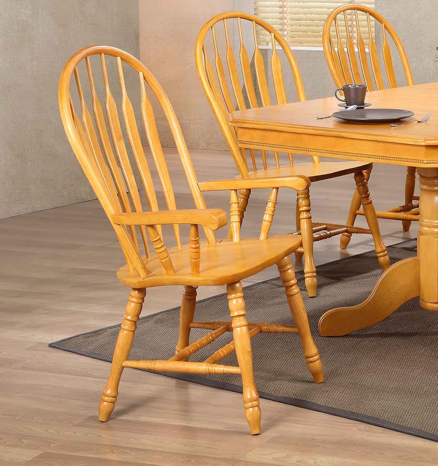 Sunset Trading Comfort Dining Arm Chair, 41", Light Oak