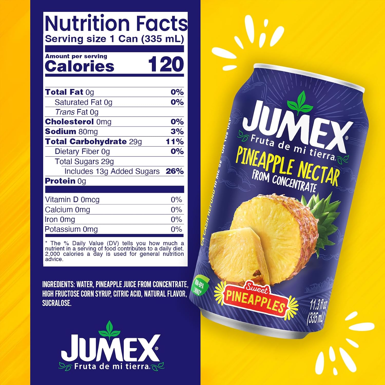 Jumex Mango Nectar Juice & Peach Nectar - Made with Fresh Fruit Puree - Tropical Fruit Juice Concentrate for Smoothie Mix, Cocktail Mixers & Kids Beverages - 11.3oz, 12 Pack Canned Drinks