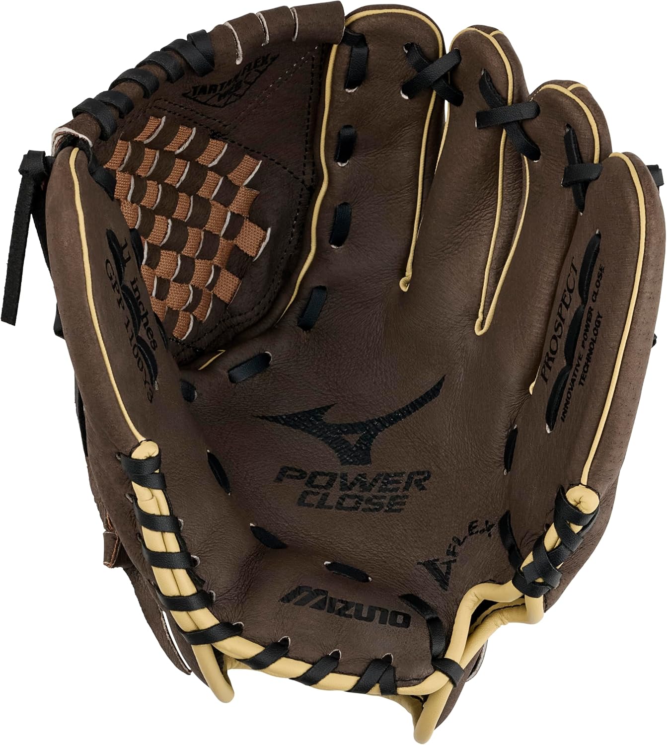 Mizuno Prospect PowerClose Youth Baseball Glove Series I V-Flex Notch I Parashock Palm Pad I Buttersoft Palm Liner