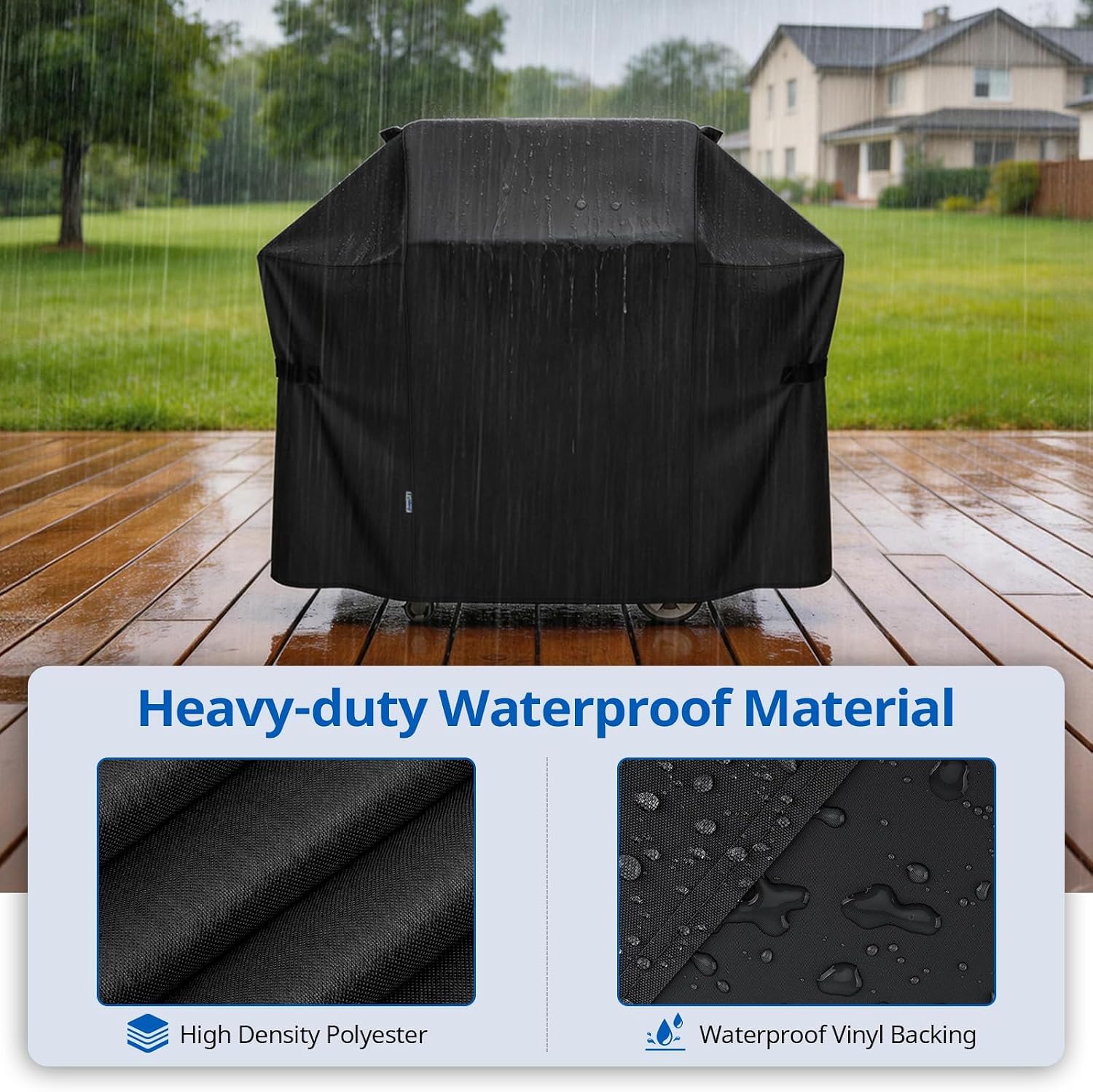 2 Burner Gas Grill Cover 32 inch, Heavy Duty Waterproof Small BBQ Grilling Cover, Compatible for Weber Char-Broil Nexgrill and More Grills with Collapsed Side Tables, All Weather Protection