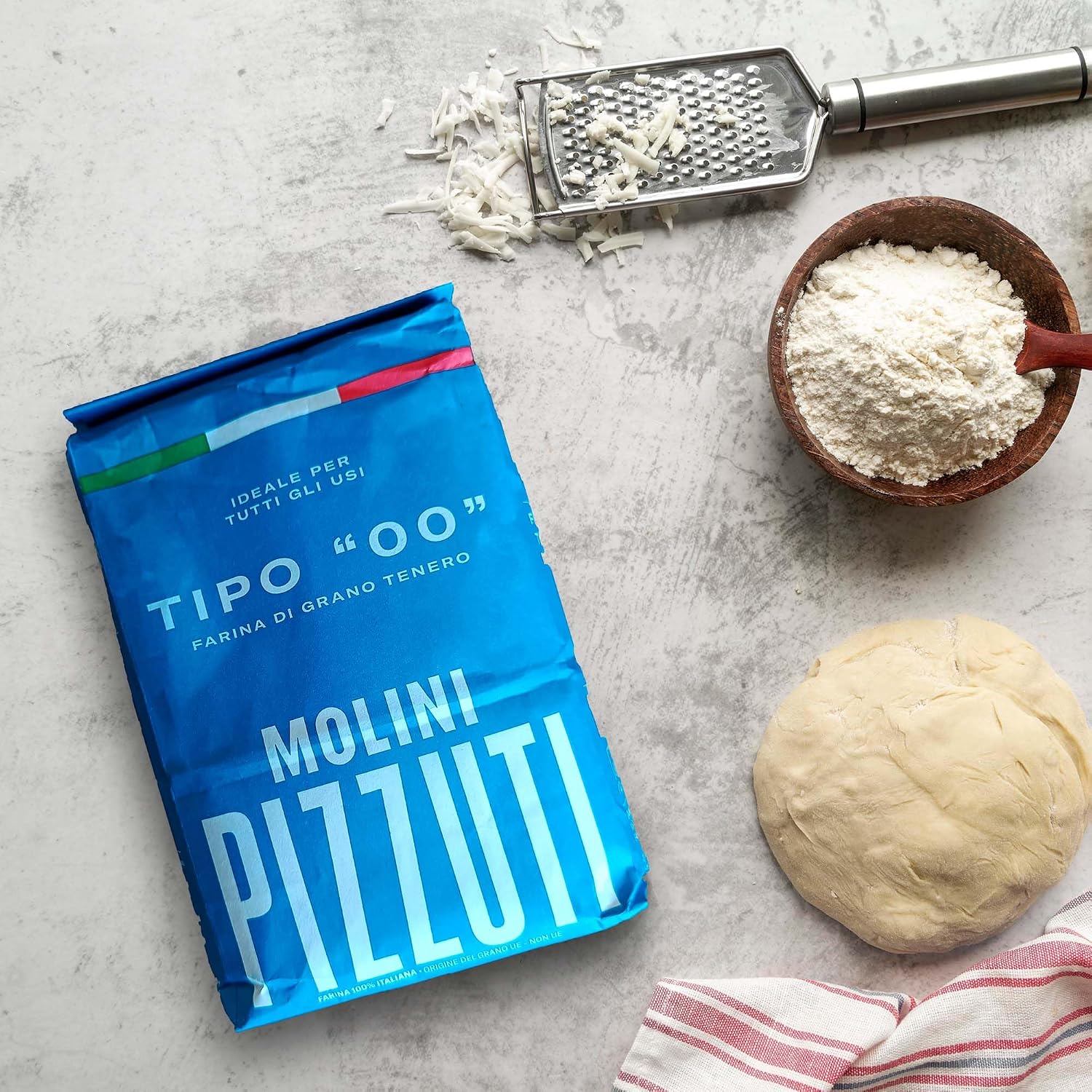 Molini Pizzuti Italian Tipo “00” Soft Wheat Flour – Ultra-Fine – All Natural for Pizza, Bread, Pasta, and Baking, 1 kg (2.2 lbs)