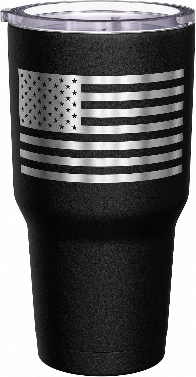 We The People Holsters - Navy Veteran Travel Mug - American Flag Coffee Tumbler - Military Double Insulated Tumbler - 30 oz