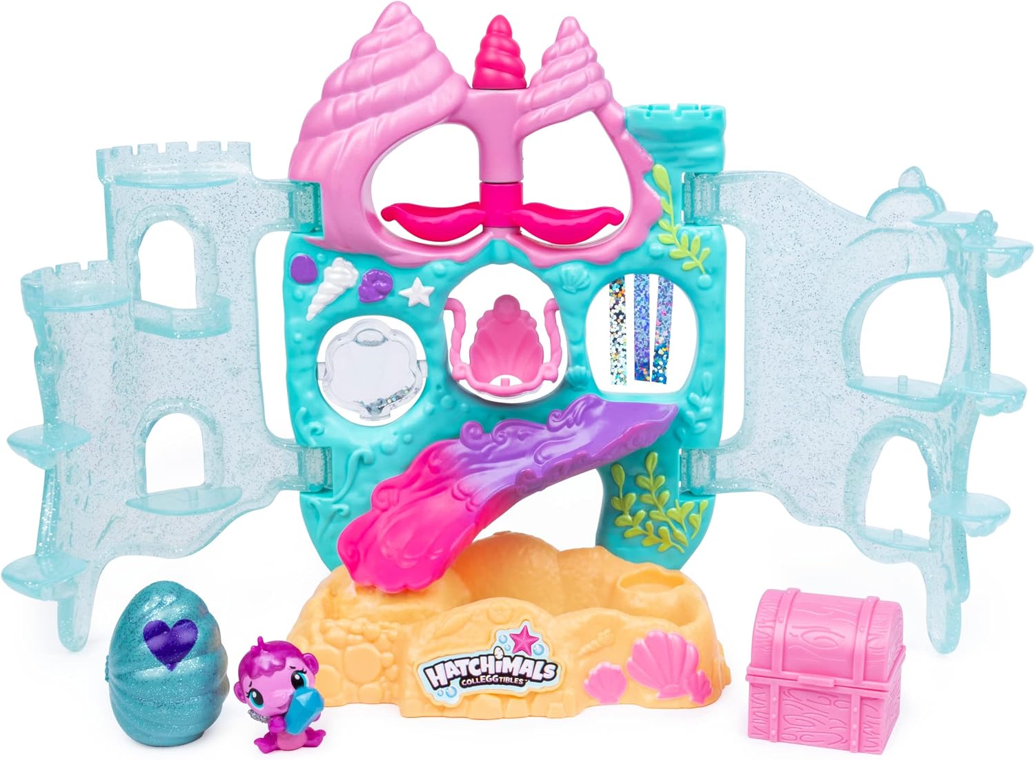 Hatchimals CollEGGtibles, Coral Castle Fold Open Playset with Exclusive Mermal Character (Amazon Exclusive Set), Girl Toys