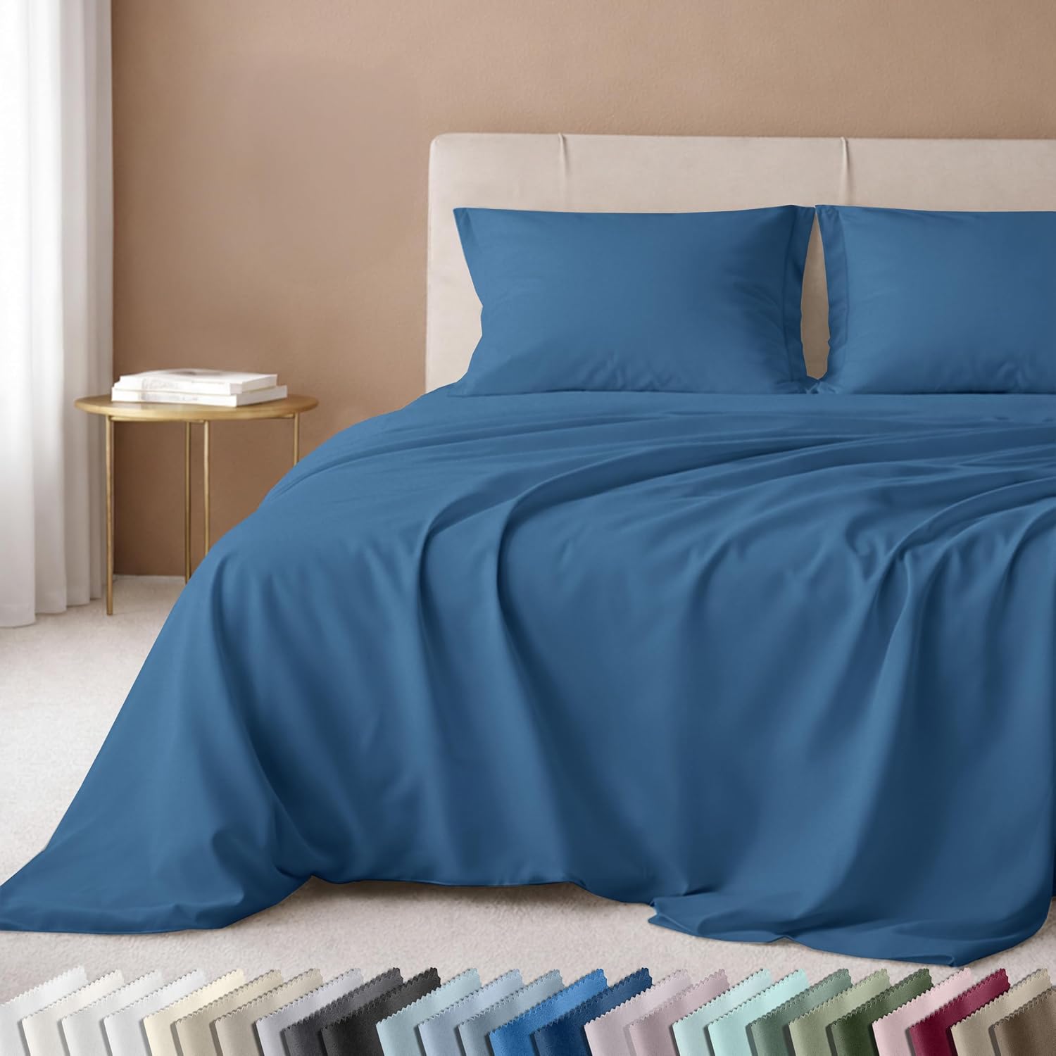 California Design Den Luxury 600 Thread Count Full Size Sheet Sets, Seafoam | 100% Cotton Sateen Backed by Good Housekeeping Seal, Soft & Smooth, 16" Deep Pocket, All-Around Elastic, Durable, Easy Care