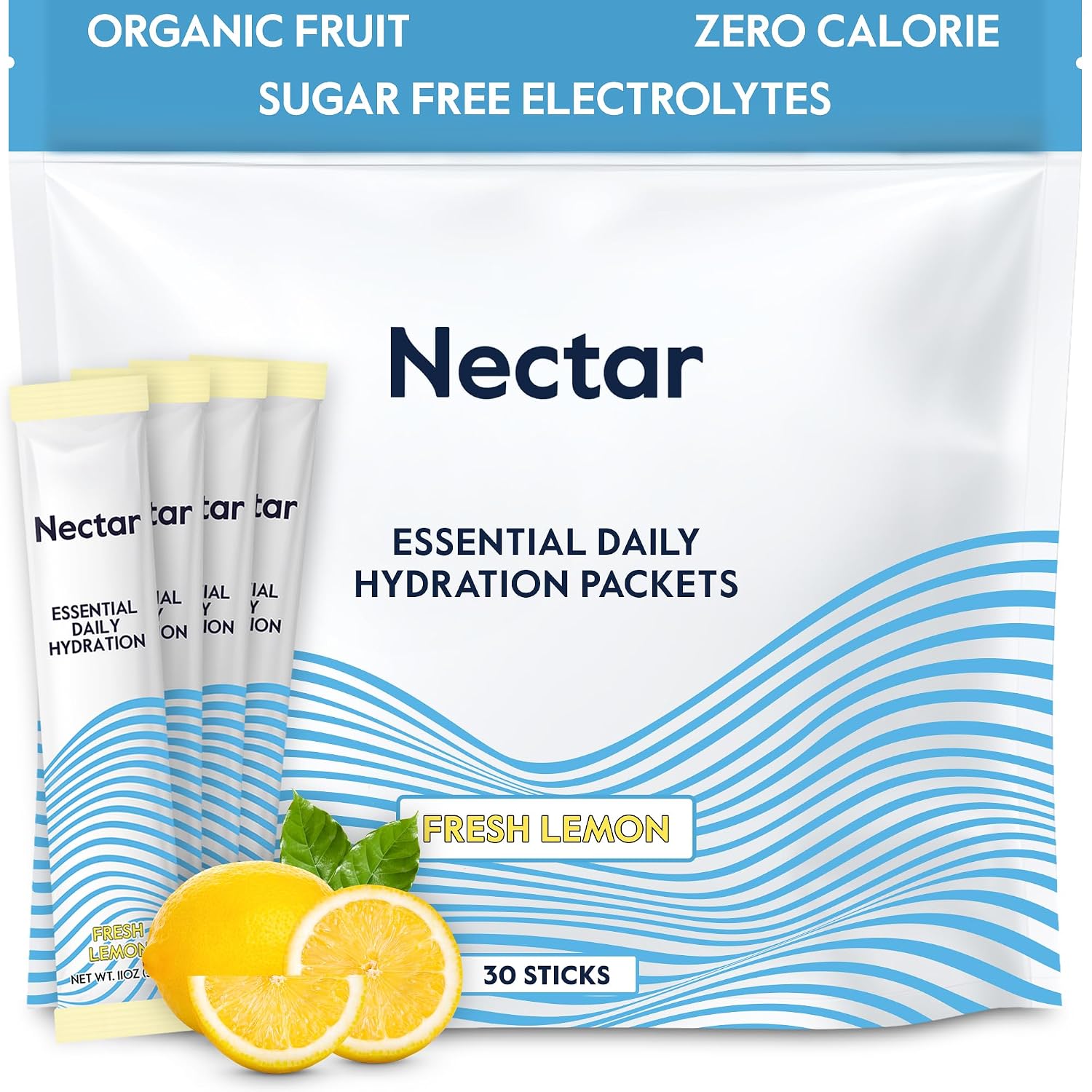 Nectar Hydration Packets - Electrolytes Powder Packets - No Sugar or Calories - Organic Fruit Liquid Daily IV Electrolytes Powder for Dehydration