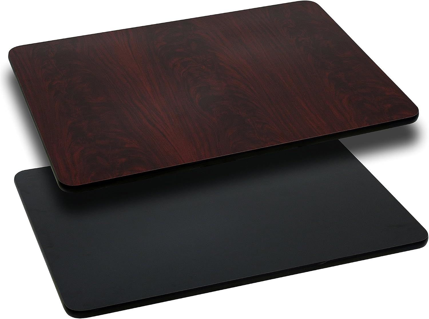 Flash Furniture 42x24" Reversible Table Top, Black/Mahogany | Reversible Laminate Top, Durable Construction, Commercial Use
