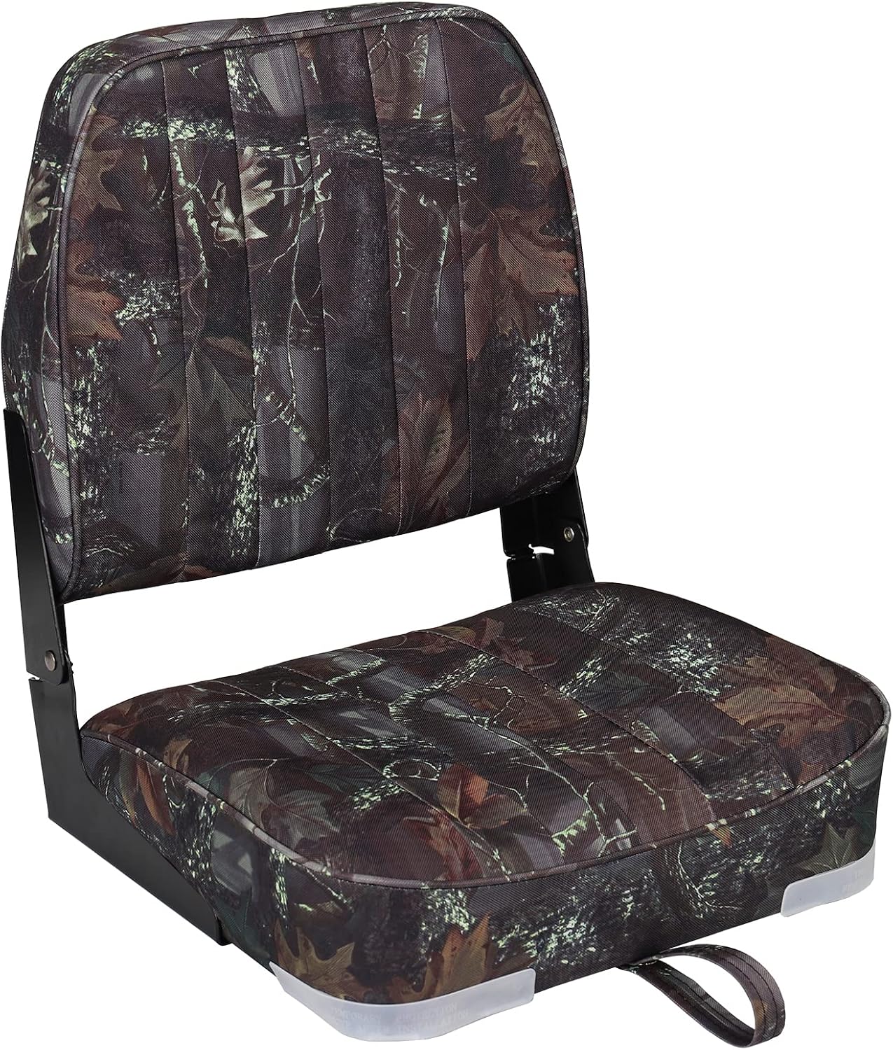 Leader Accessories Classic Low Back Folding Fishing Boat Seat Boat Chairs | Marine Boat Chairs With Thick Cushion, Aluminum Hinge, Use universal 5"x5" Mount, Fits Jon/Bass/Pontoon Boats