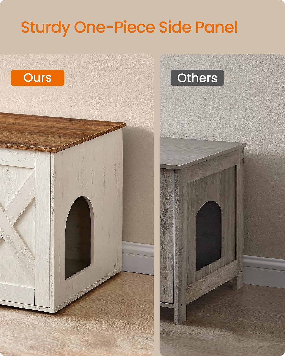 Feandrea Cat Litter Box Enclosure, End Table, 31.5 x 20.9 x 19.7 Inches
