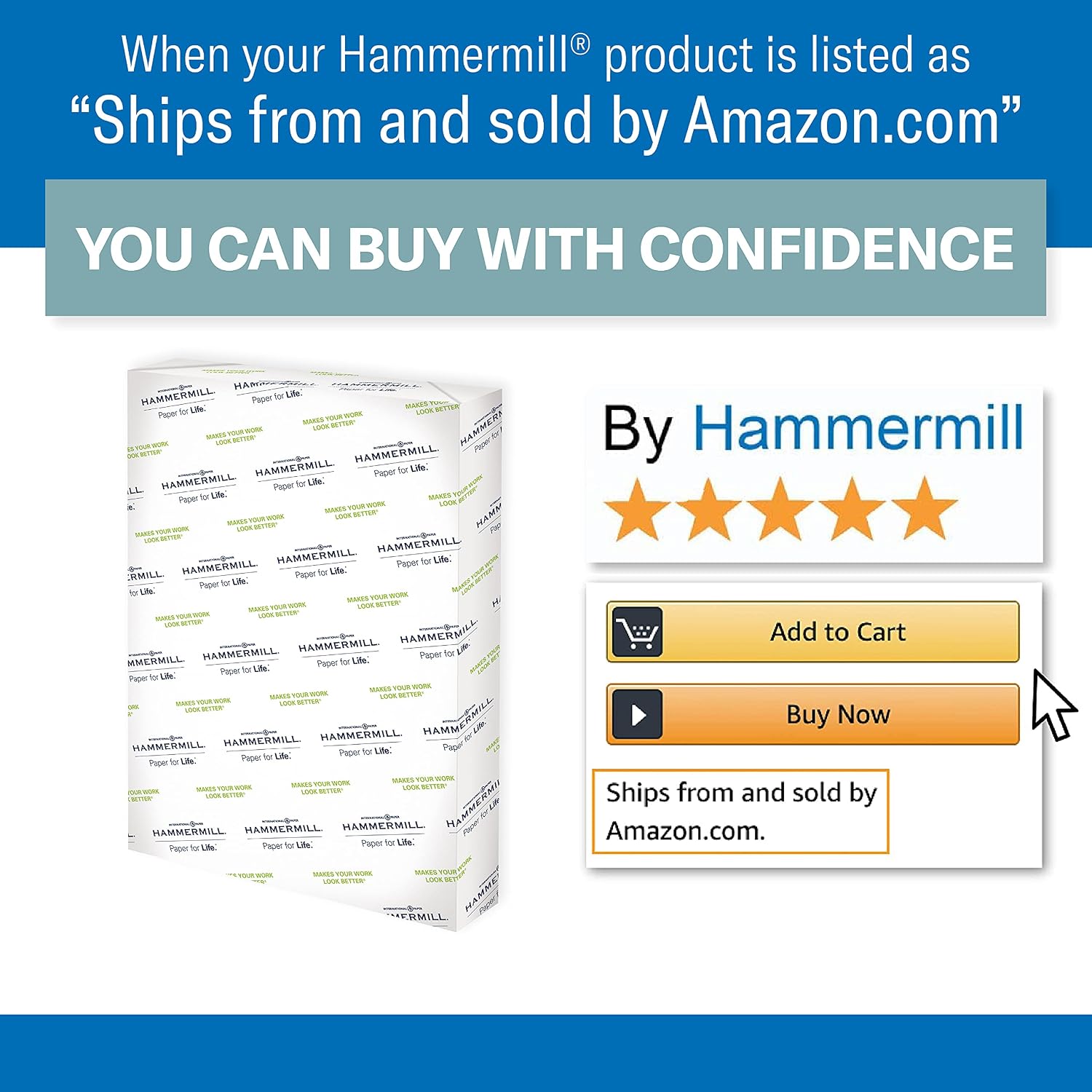 Hammermill Printer Paper, Premium Color 32 lb Copy Paper, 8.5 x 11-1 Ream (500 Sheets) - 100 Bright, Made in the USA, white (102630)