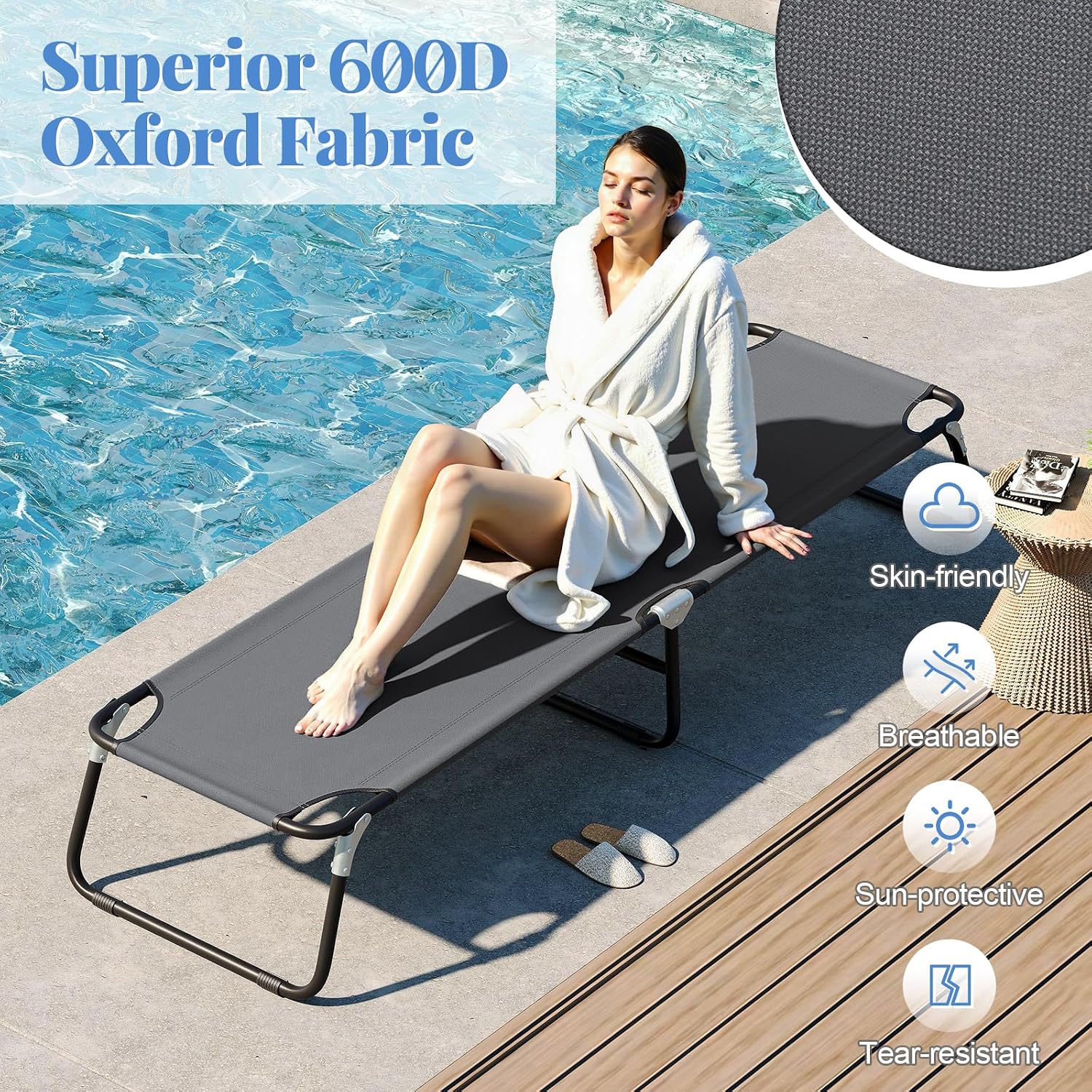 Goplus Folding Camping Cot, Sleeping Cots for Adults Kids