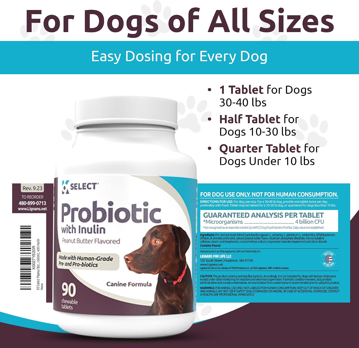 K9 Select Pet Probiotics for Dogs with Inulin – Dog probiotics for Digestive Health & Gut Support with Digestive Enzymes for Dogs