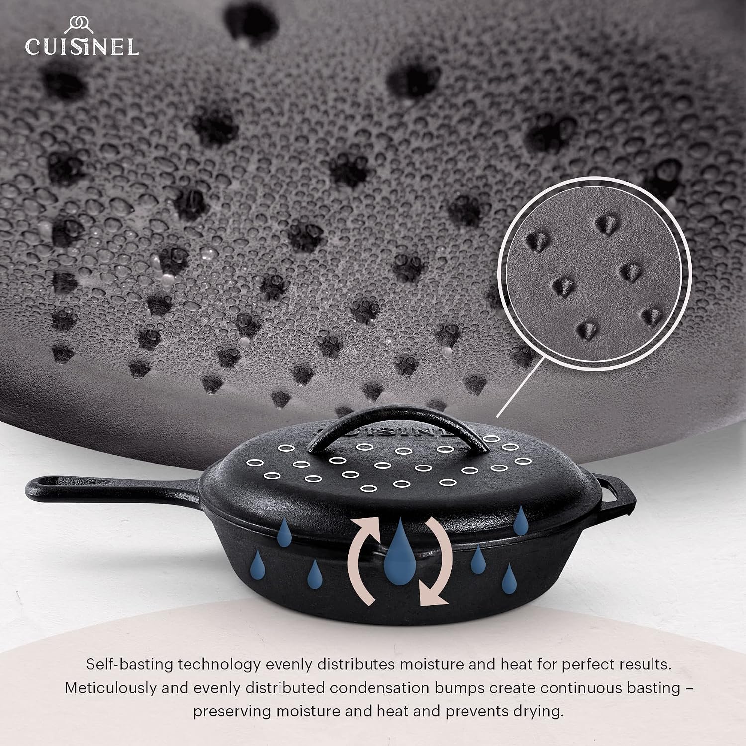 Cast Iron Skillet - 10"-Inch Frying Pan with Pour Spouts + Pan Scraper + Silicone Grip Handle Cover Holder - Pre-Seasoned Oven Cookware - Indoor/Outdoor Use - Stovetop, Induction. PFAS and PFOA-free