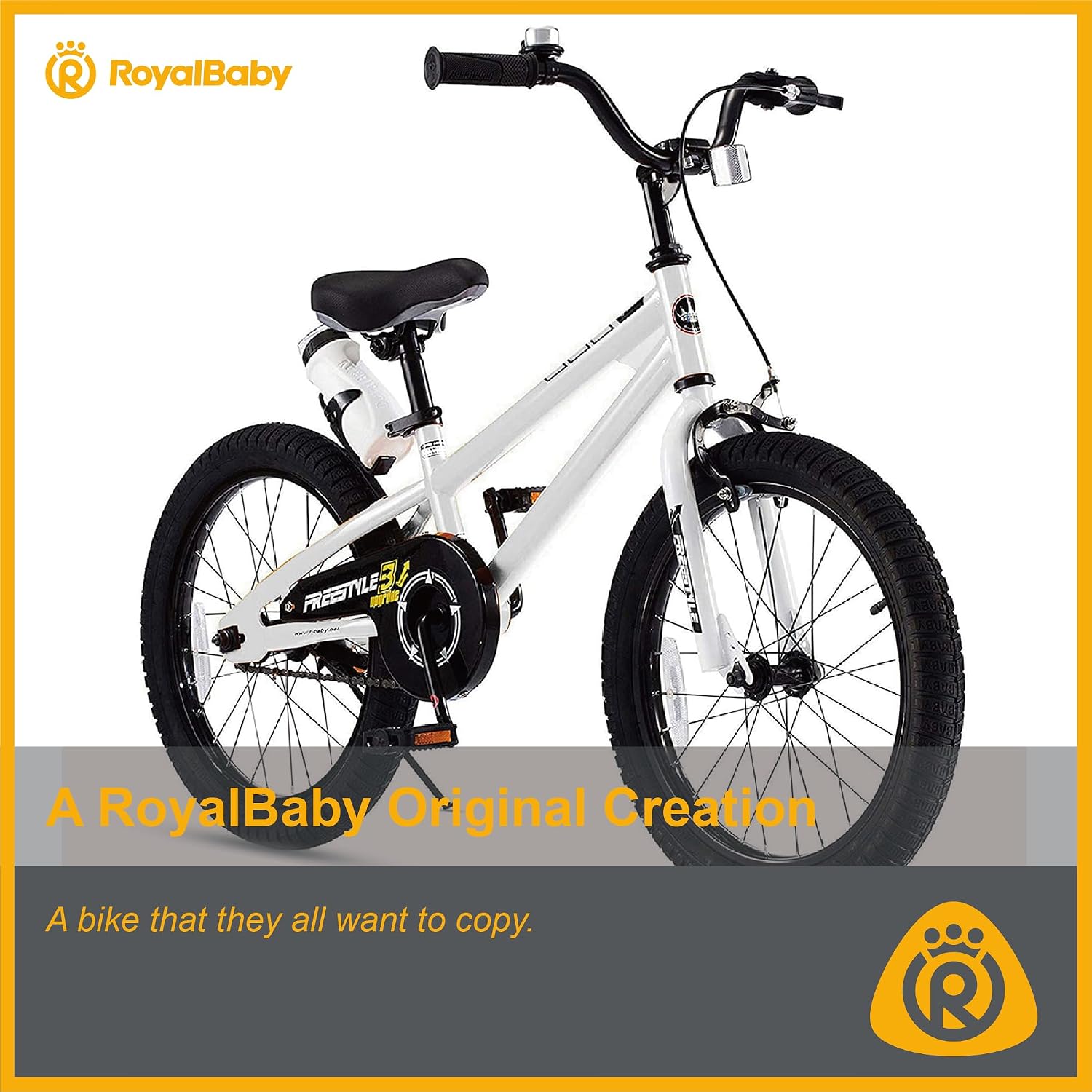 RoyalBaby Freestyle Kids Bike 12 14 16 Inch with Training Wheels, 18 Inch with Kickstand, Bicycle for Ages 3-10 Years Boys Girls