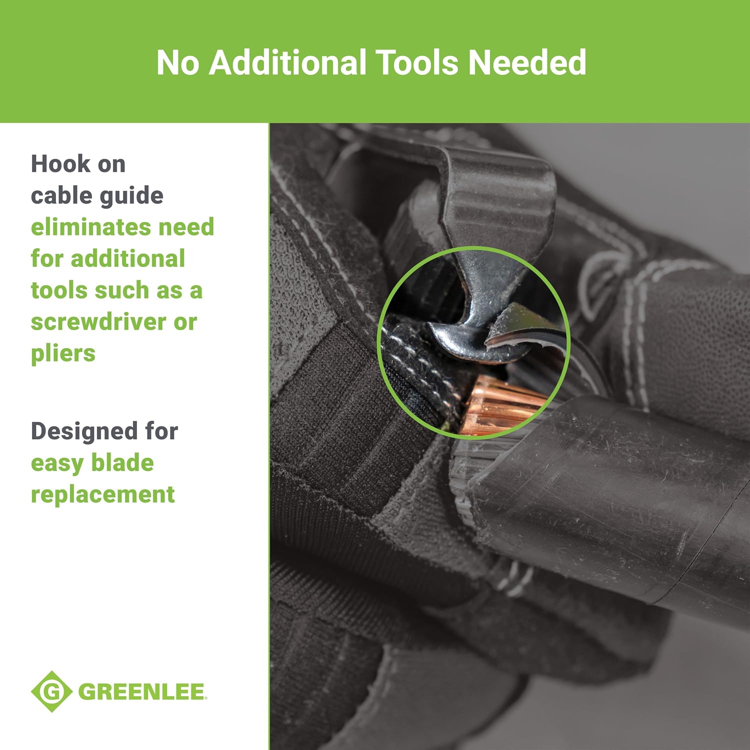 Greenlee 1903 7" Pocket Cable Stripping Tool with High-Carbon Steel Blade, 8 AWG - 1250 Kcmil