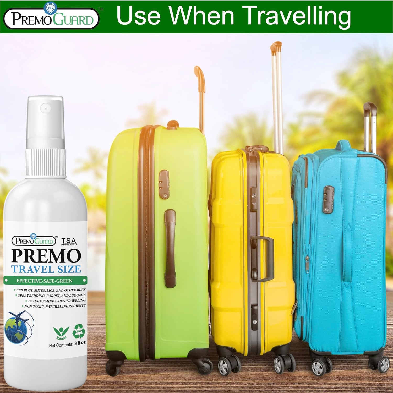Premo Guard Bed Bug & Mite Killer Spray – University Tested 100% Kill Rate | Natural, Safe for Bedding, Furniture, Fabrics, and Clothing, Non Toxic, Stain & Scent Free, Child & Pet Safe