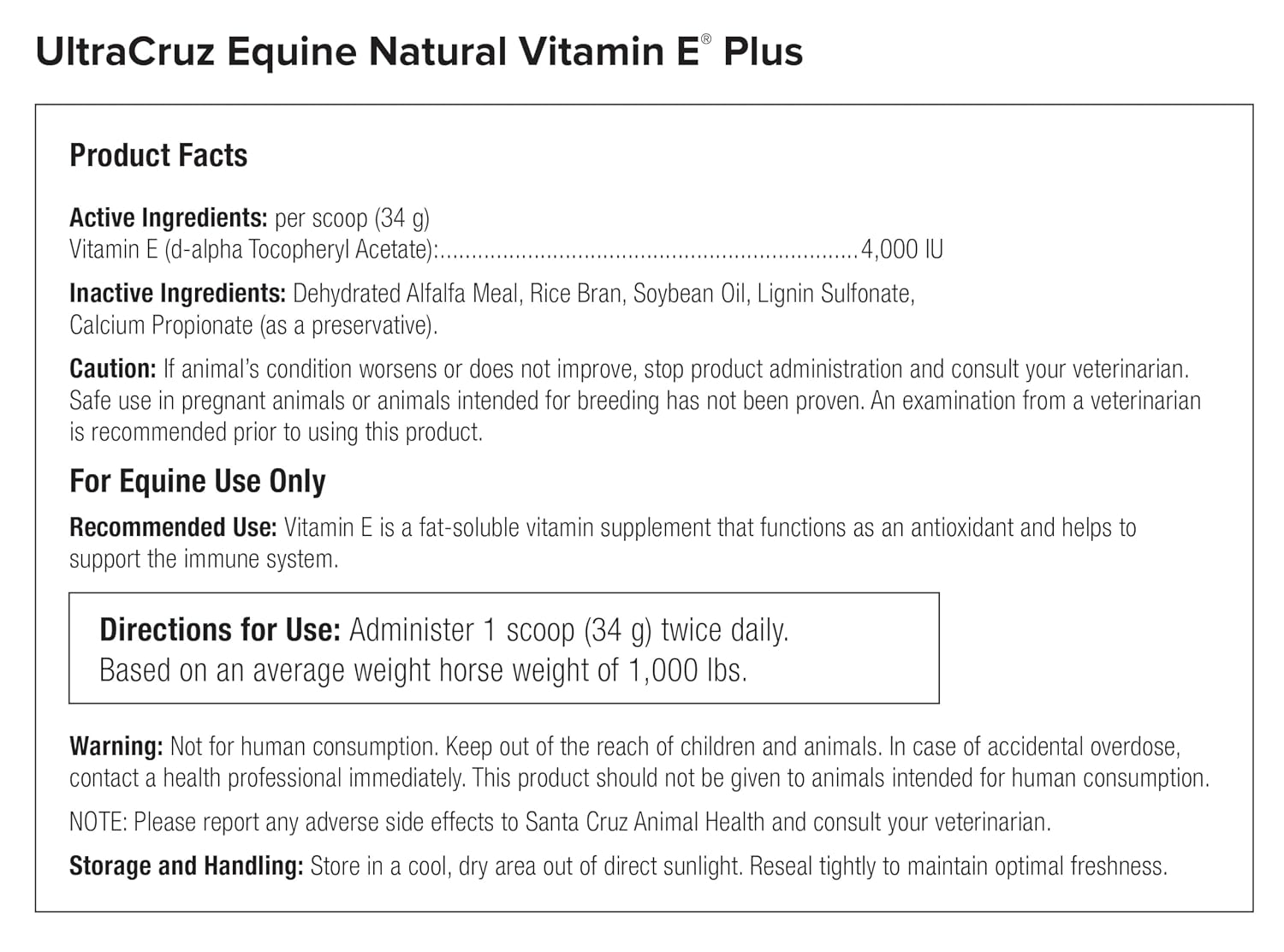Ultracruz Equine Natural Vitamin E® Plus, 2 lb