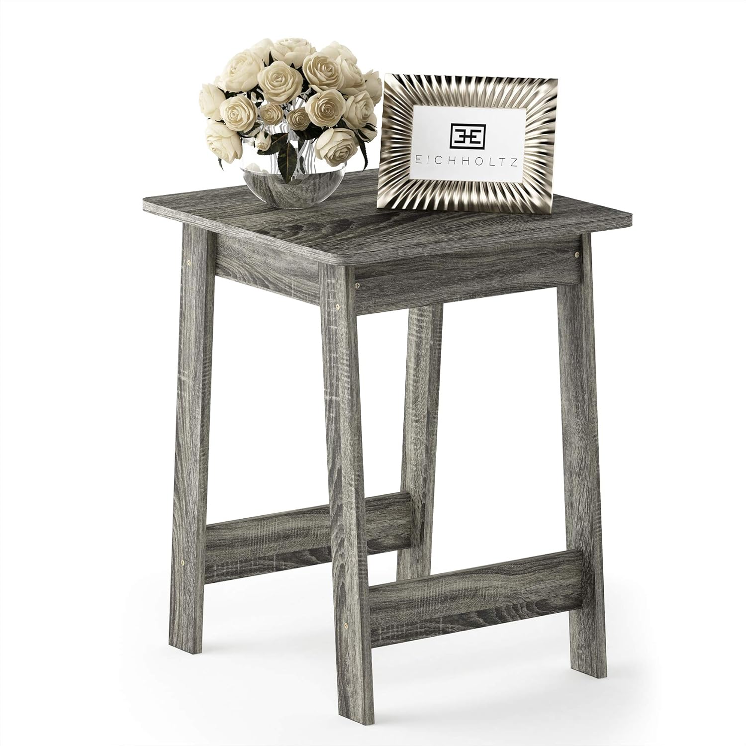 Furinno SIMPLE DESIGN Side Table, 2-Tier Modern End Table with Soft Edges, Open Shelves Night Stand, Bedside Table, for Living Room, Bedroom, French Oak