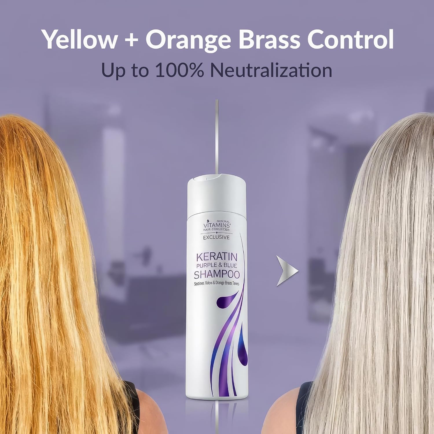 VITAMINS hair cosmetics Keratin Purple Blue Shampoo Anti Brass for Blondes