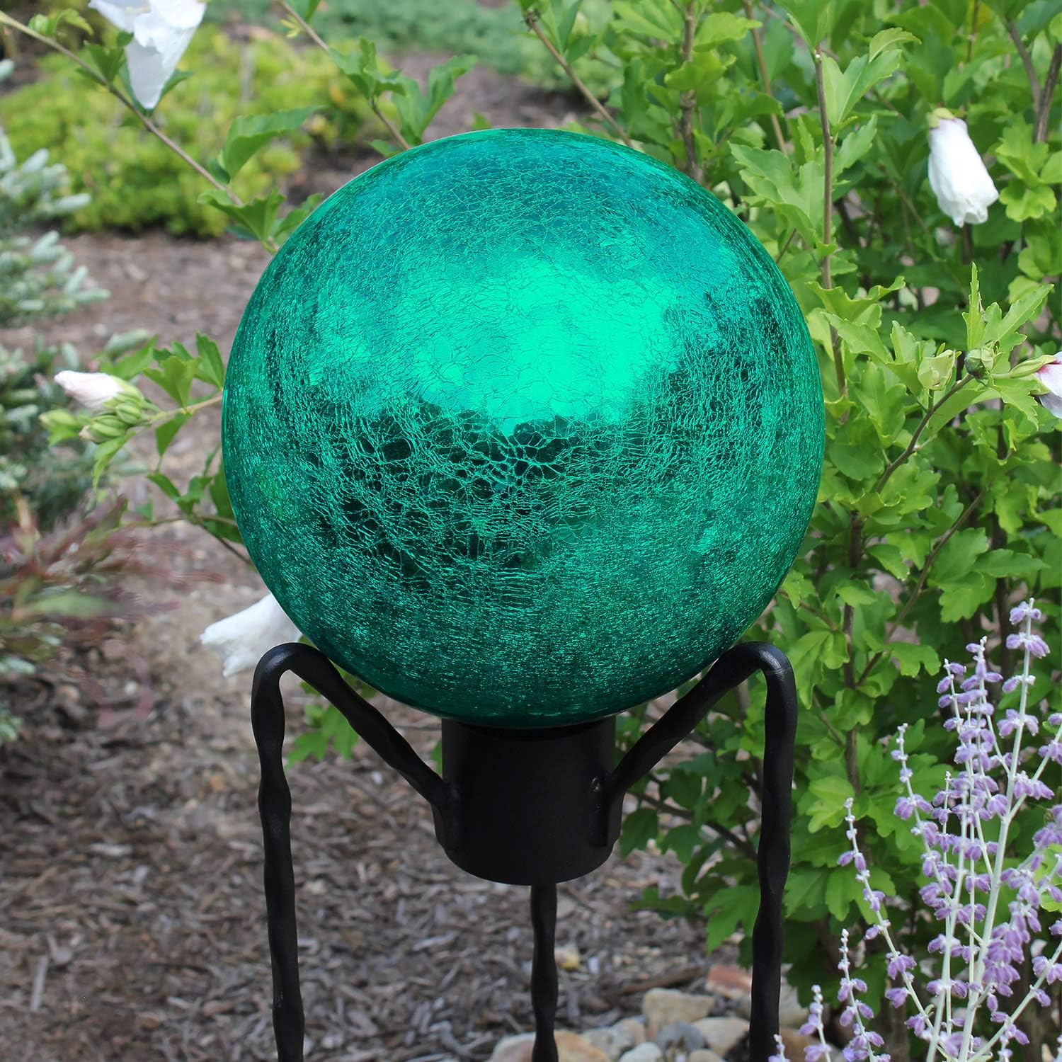 Achla Designs G10-FG-C Gazing, Fern Green 10 inch Glass Garden Globe Ball Sphere, 10