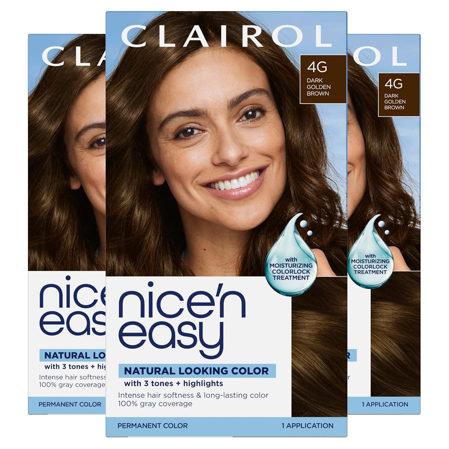 Clairol Nice'n Easy Permanent Hair Dye, 6A Light Ash Brown | Pack of 3