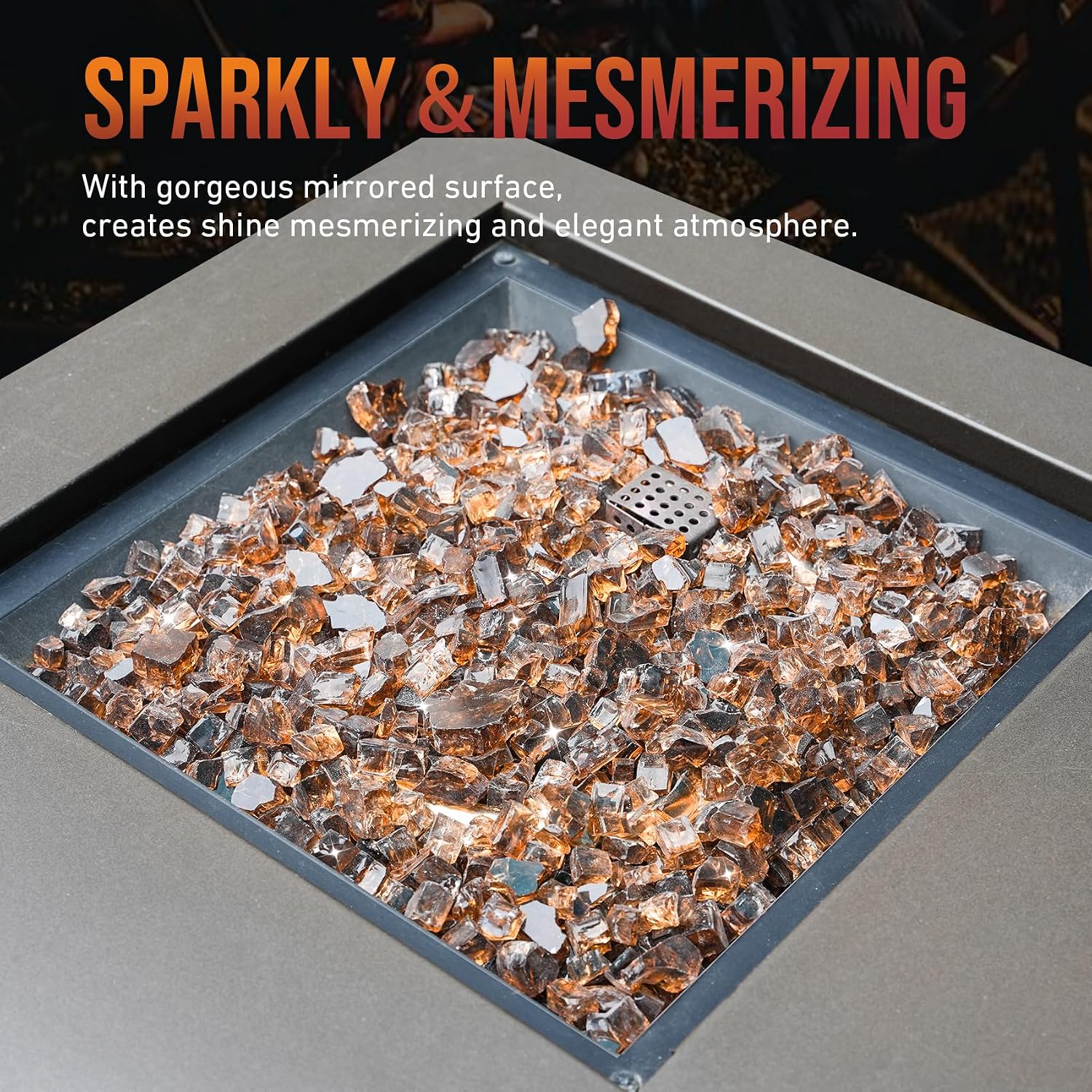 Skyflame 1/4" Pacific Blue Regular Fire Glass for Fire Pit Fireplace