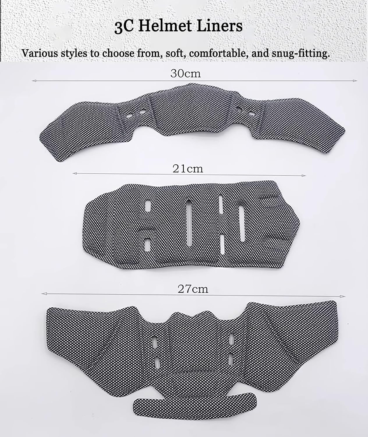 Motorcycle Helmet Liner for HJC CS-R3, Replaceable Soft Foam Padding Set, Breathable Helmet Inner Liner, Detachable and Washable, Suitable for Daily Cycling,A Black