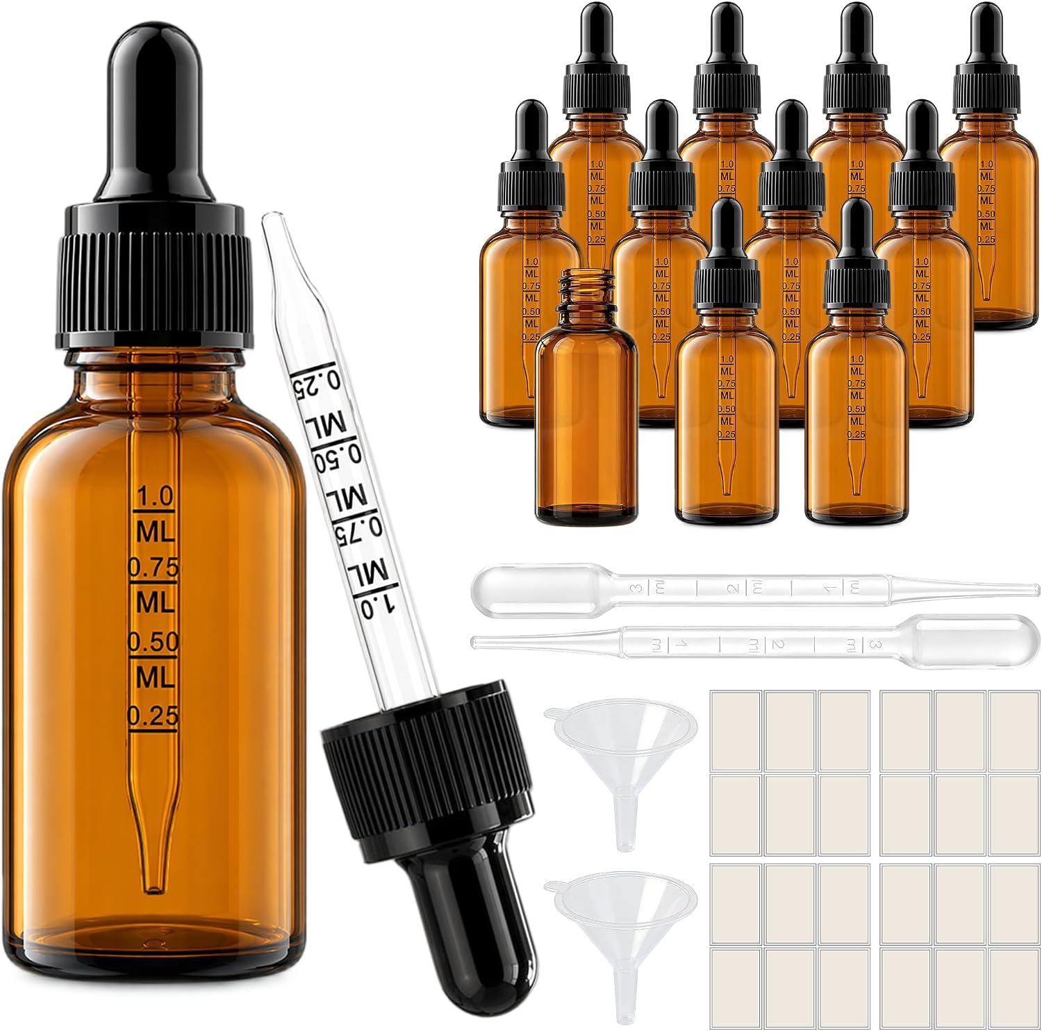 PrettyCare Glass Eye Dropper Bottles 99 Pack