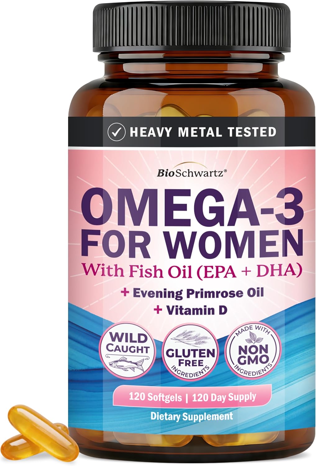 Triple Strength Omega 3 Fish Oil 3000mg for Women and Men, 90 Softgels | High Potency Omega 3 Supplement, Burpless Lemon Flavor Fish Oil - 2250mg Essential Fatty Acids with DHA & EPA, Wild Caught