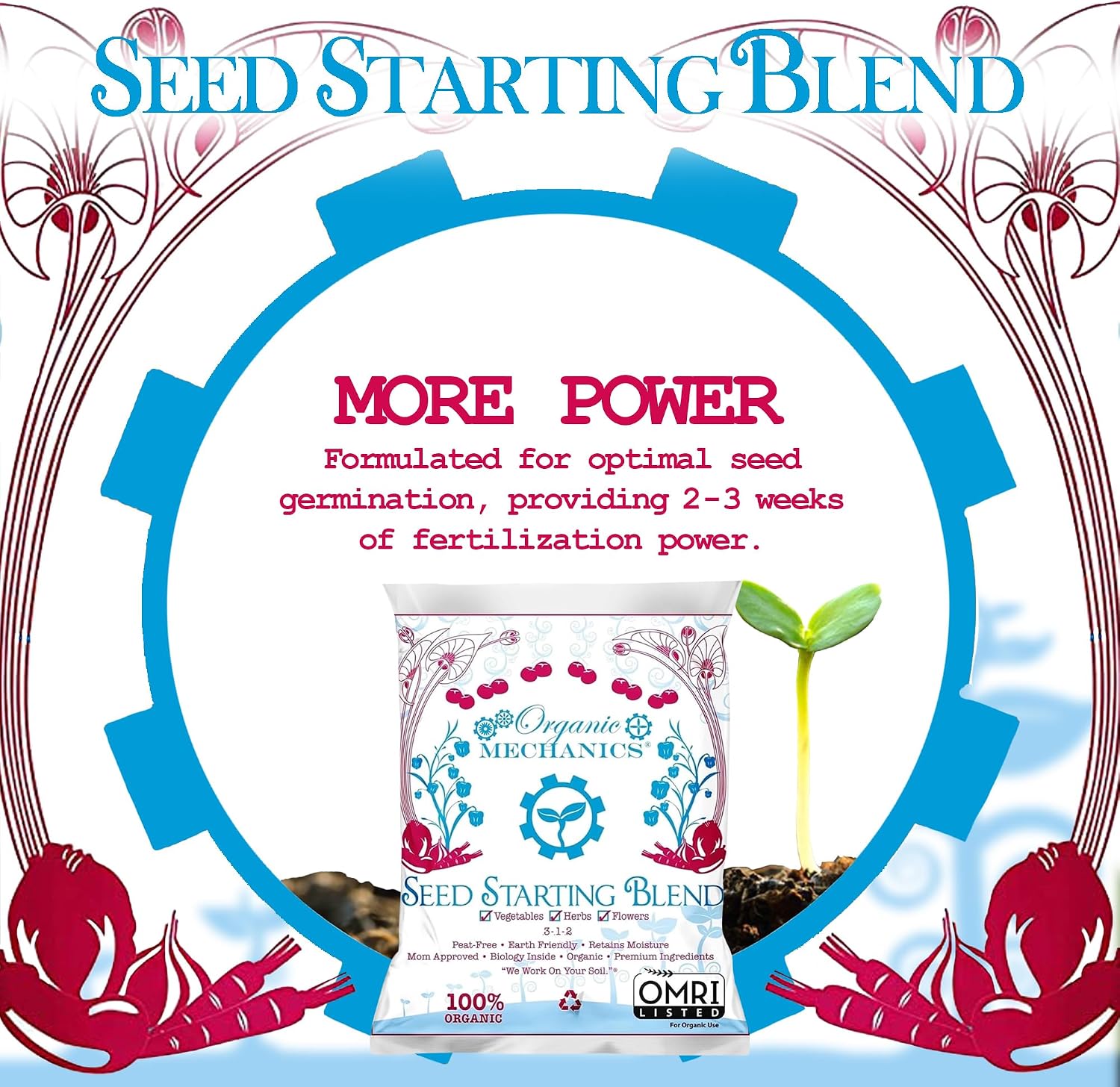 Seed Starting Potting Soil Blend, 16 Quarts – Provides Optimal Seed Germination with Coconut Coir, Aged Pine Bark, Rice Hulls, and Worm Castings – Peat-Free & Eco-Friendly
