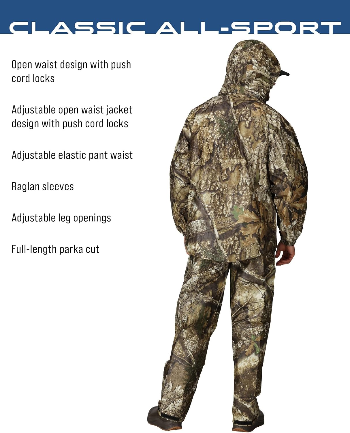 FROGG TOGGS Men's Classic All-Sport 3-Layer Waterproof Breathable Rain Suit | 2-Piece Rainwear, Adjustable Hood Raincoat, Rain Pants Ideal for Fishing, Golf, Motorcycling, Hunting, Camping, Outdoors
