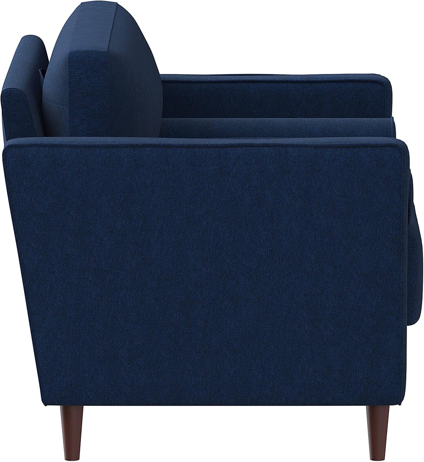 Studio Living® Lexington 39.4" Arm Chair, Mid-Century Modern, Pocket Coil Comfort, Easy Assembly, Woven Fabric, Navy Blue
