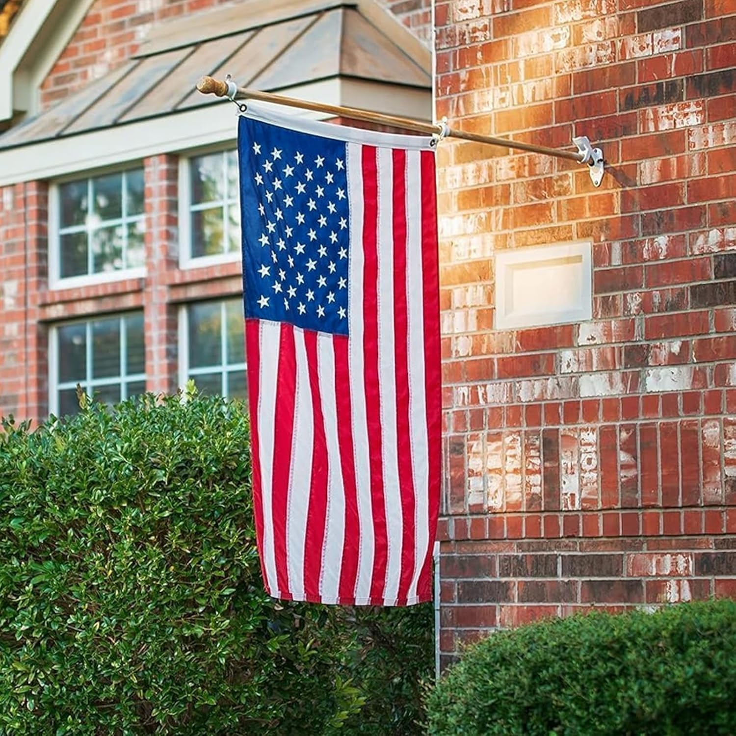 American Flag 6x10 ft: Long Lasting and Heavy Duty Nylon US Flags | Embroidered Stars, Sewn Stripes, Brass Grommets, UV Protection Perfect for Outdoors! USA Flag