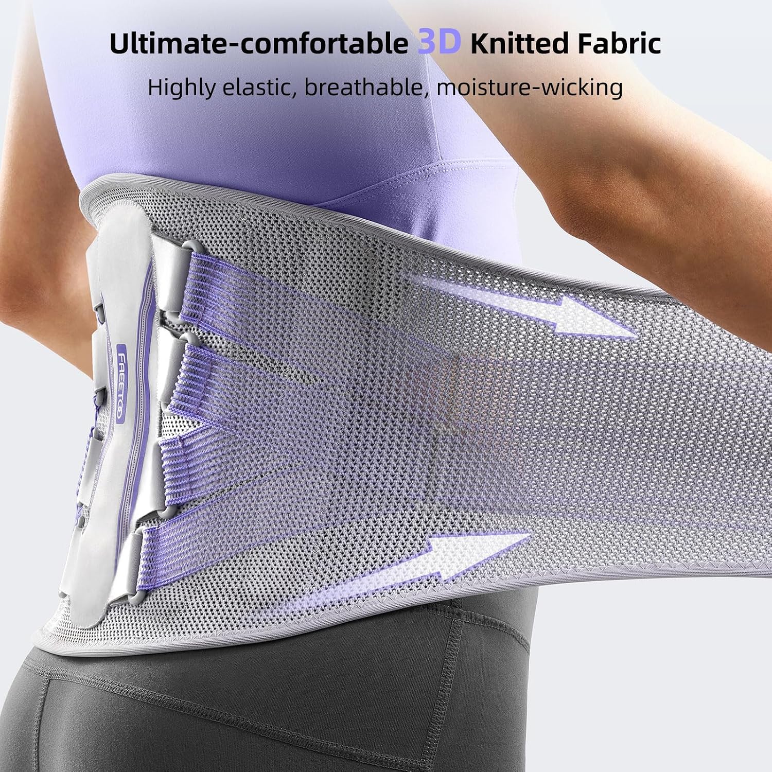 FREETOO Lower Back Brace For Women For Pain, Lumbar Back Support Brace | 3D Knitted Fabric,Metal Plate,Lumbar Pad, Herniated Disc,Sciatica,Strain,Scoliosis, Work,Heavy Lifting,Driving,Cycling,Gym