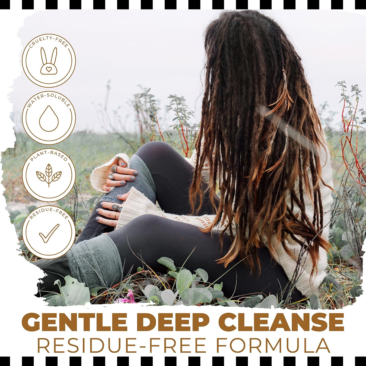 Dollylocks Clarifying Liquid Shampoo | Rosemary Peppermint Lemon | Paraben-free, Plant-Based, Vegan, Residue-Free Loc, Braid, Dreadlock Care | All hair types | 8oz