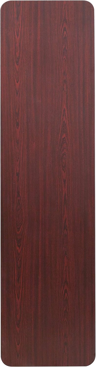 EMMA + OLIVER 6-Foot Mahogany Melamine Laminate Folding Training/Seminar | Table, Event Table