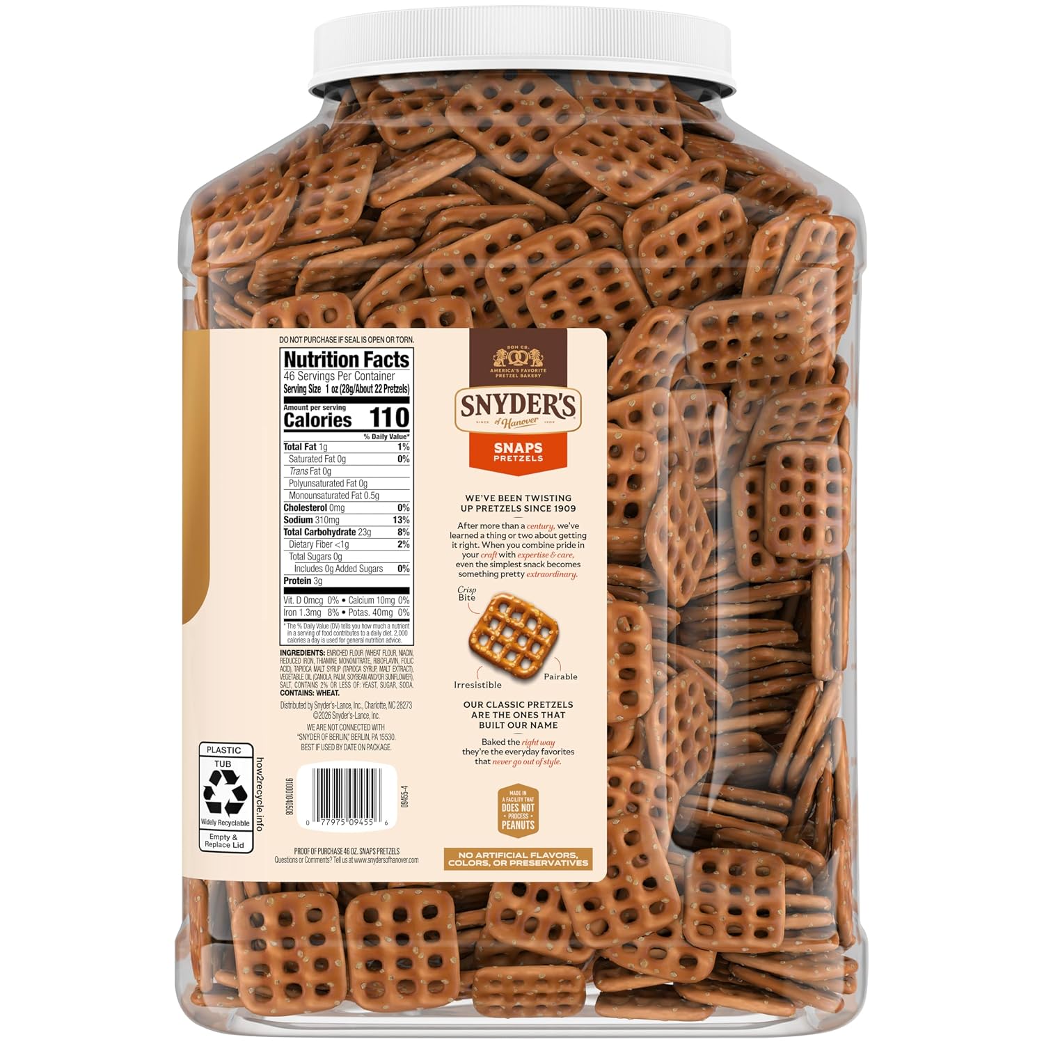 Snyder's of Hanover Snaps Pretzels, 16 Oz Bag