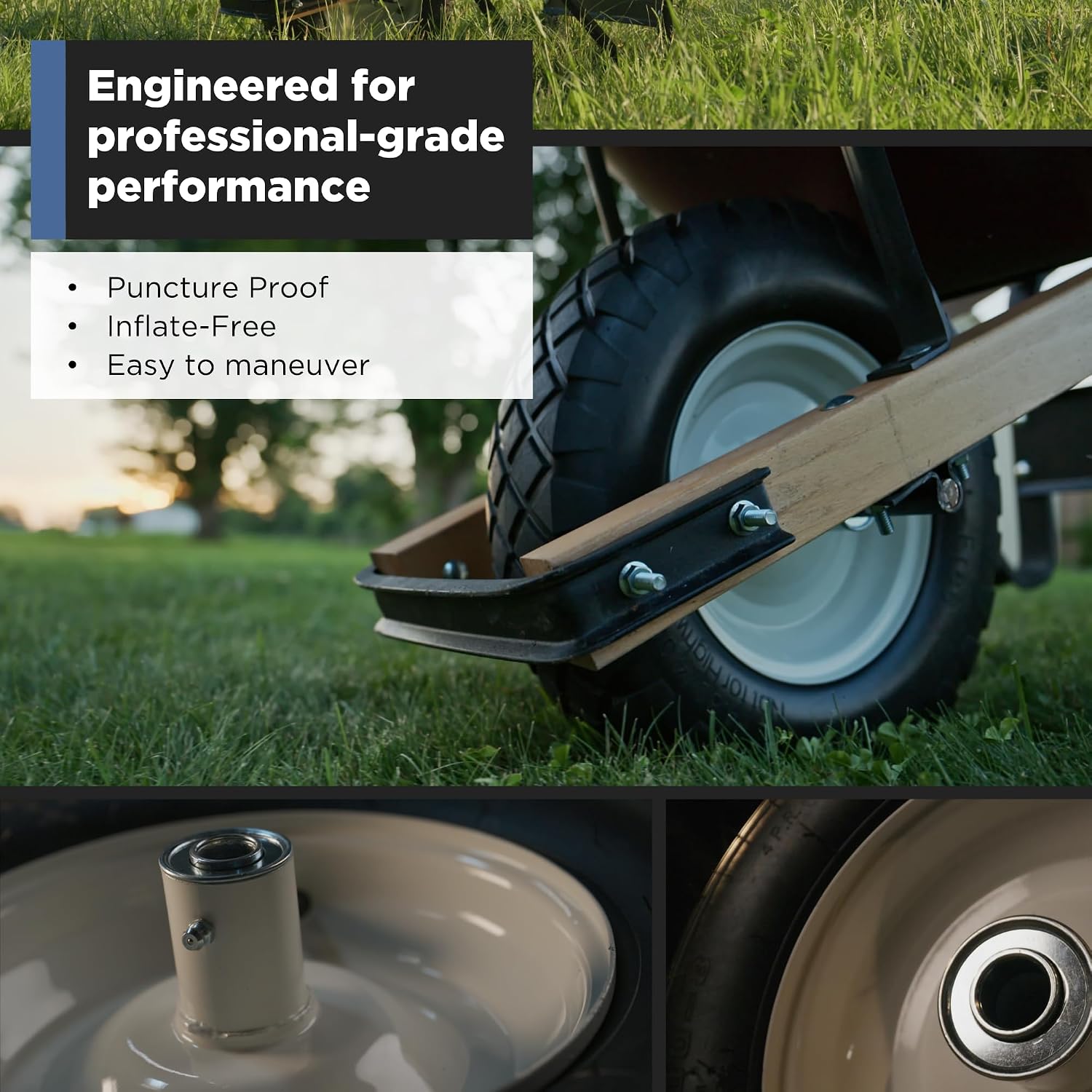 Scenic Road 16" XHD 4-Ply Turf Replacement Wheelbarrow Wheel (SRWT)