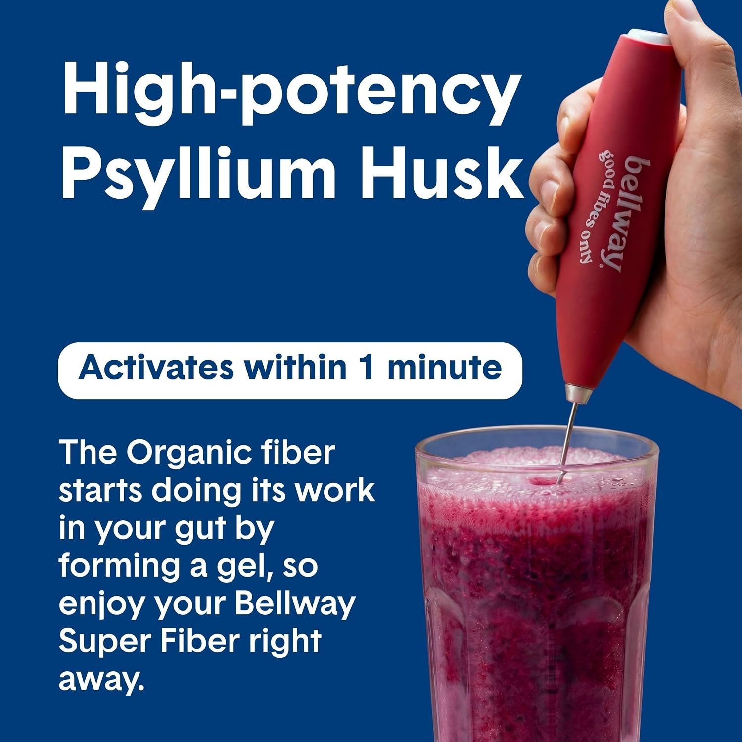 Bellway Super Fiber + Fruit, Organic Psyllium Husk Powder, Sugar-Free