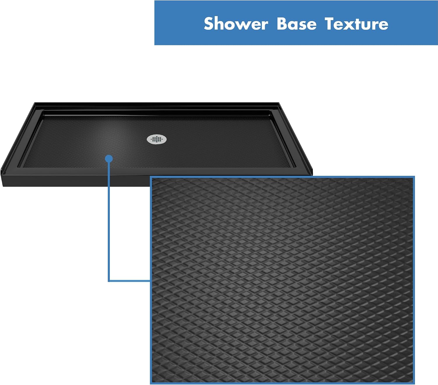 DreamLine SlimLine 32 in. D x 32 in. W x 2 3/4 in. H Center Drain Single Threshold Shower Base in White, DLT-1132320