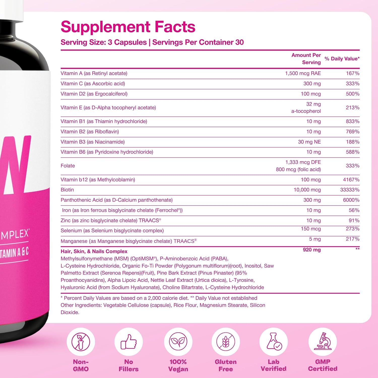 GOBIOTIX Hair, Skin & Nails Vitamins for Women — 10, 000mcg Biotin