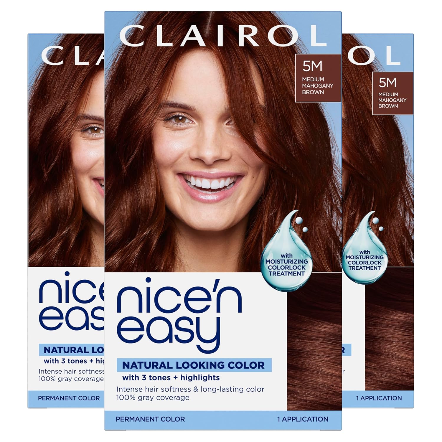 Clairol Nice'n Easy Permanent Hair Dye, 6A Light Ash Brown | Pack of 3