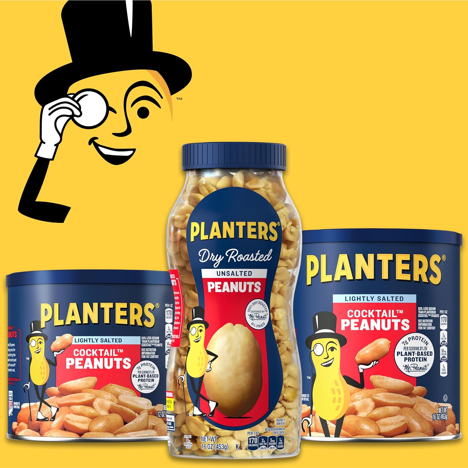 PLANTERS Salted Peanuts, Plant Based Protein Snacks, 2.19lbs (1 Ct)