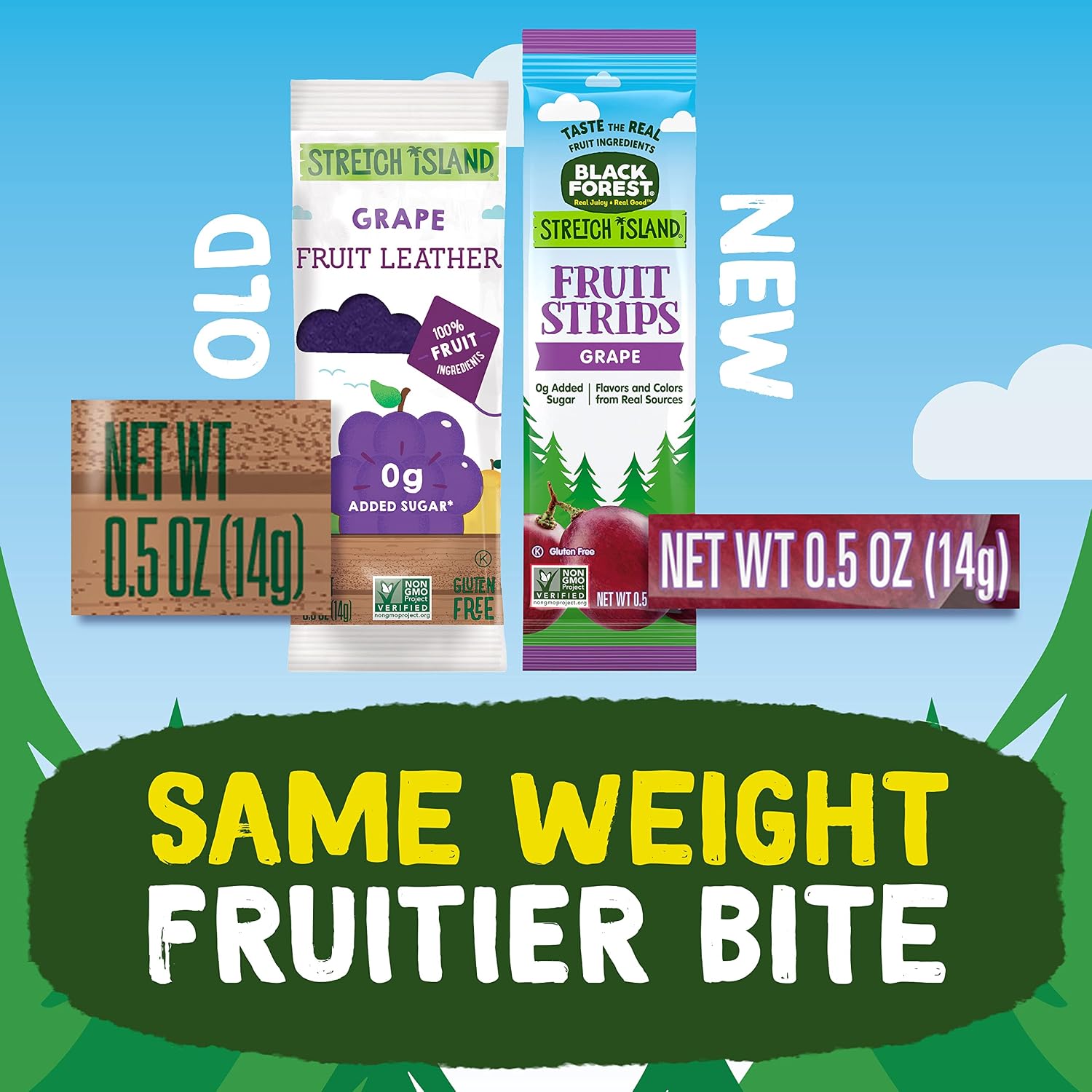 Black Forest, Stretch Island, Fruit Strips, Cherry, Apple, Raspberry, Grape, Strawberry, and Apricot, Zero Grams Added Sugar Non-GMO, 48 ct