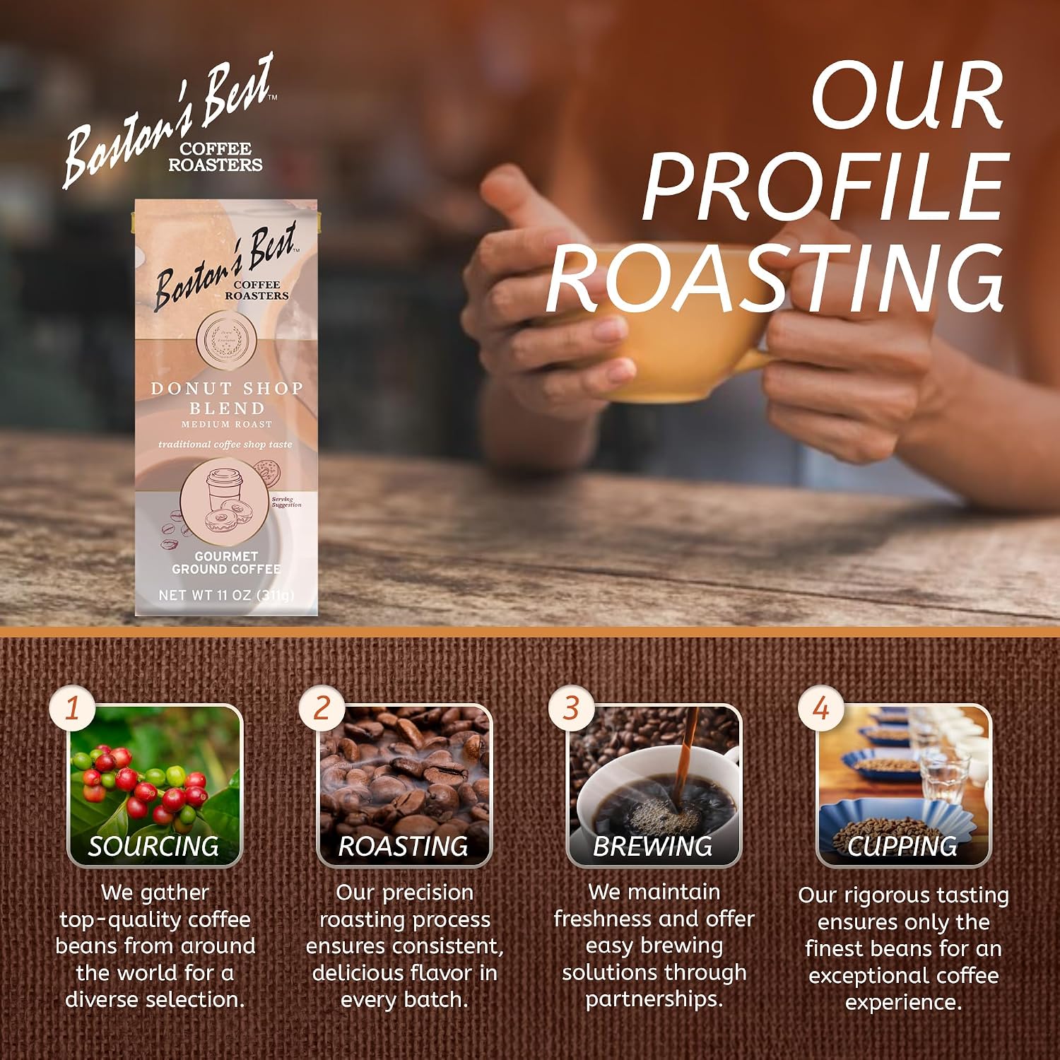 Boston’s Best Coffee - Fall-Inspired Pumpkin Spice Medium Roast Gourmet Delicious Flavored Coffee, Premium Ground - 11 oz. / 311 g Bag