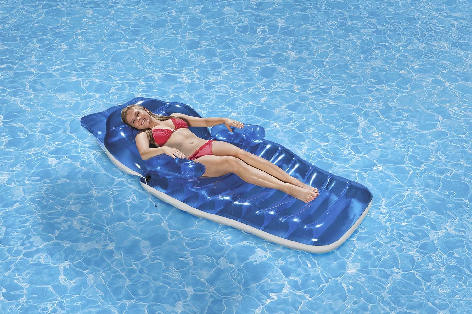 Poolmaster 85687 Adjustable Chaise Swimming Pool Float Lounge,blue