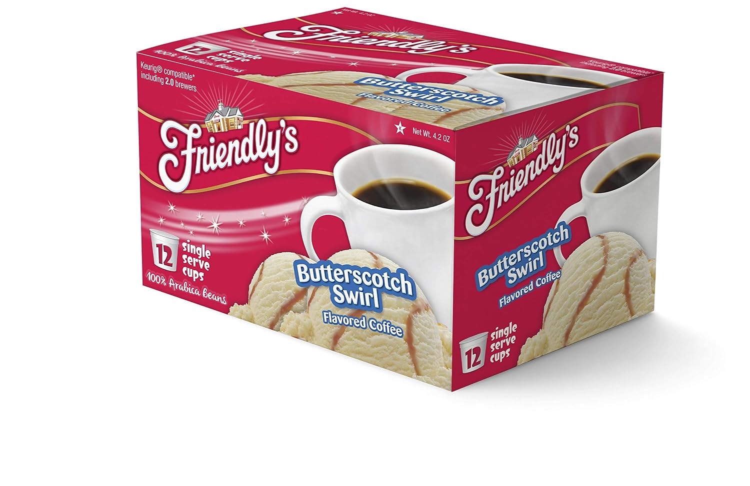 Friendly's Chocolate Mint Ice Cream Flavored Coffee Pods for Keurig K Cup Brewers, Mint Chocolate Chip, 40 Count (Pack of 1)
