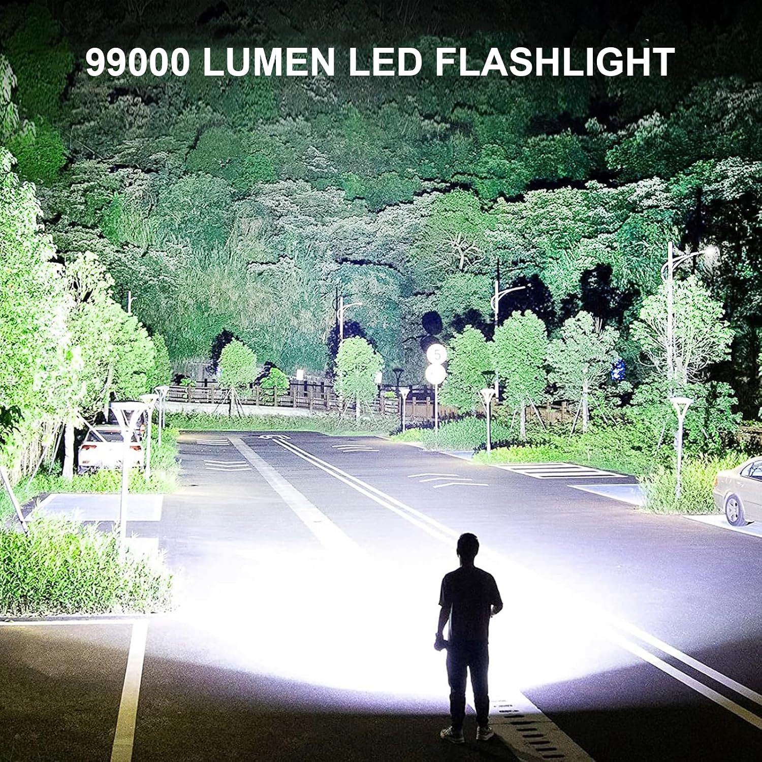 Lylting Rechargeable LED Flashlights High Lumens, 99, 000 Lumens Super Bright Flashlight with 5 Modes & Waterproof