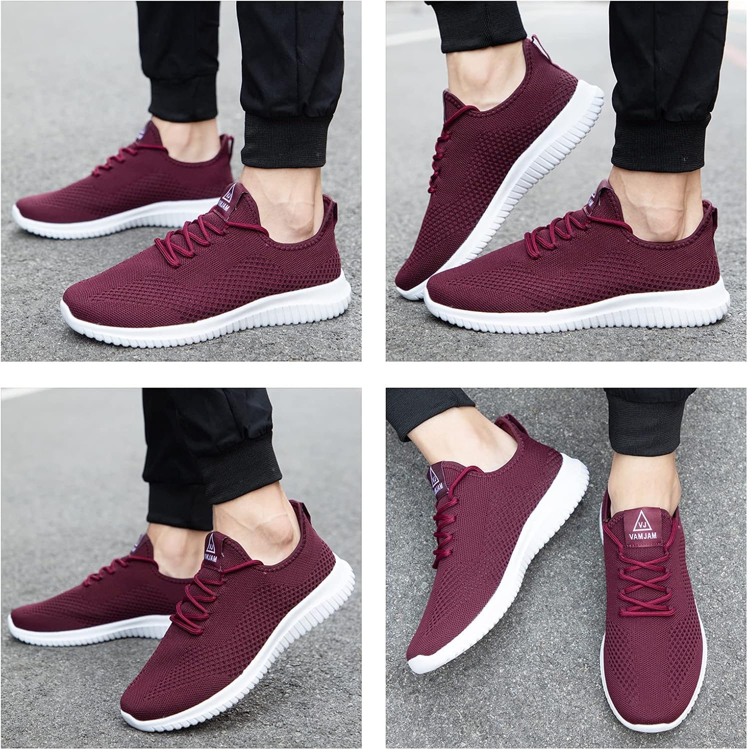 VAMJAM Men's Running Shoes Ultra Lightweight Breathable Walking Shoes Non Slip Athletic Fashion Sneakers Mesh Workout Casual Sports Shoes